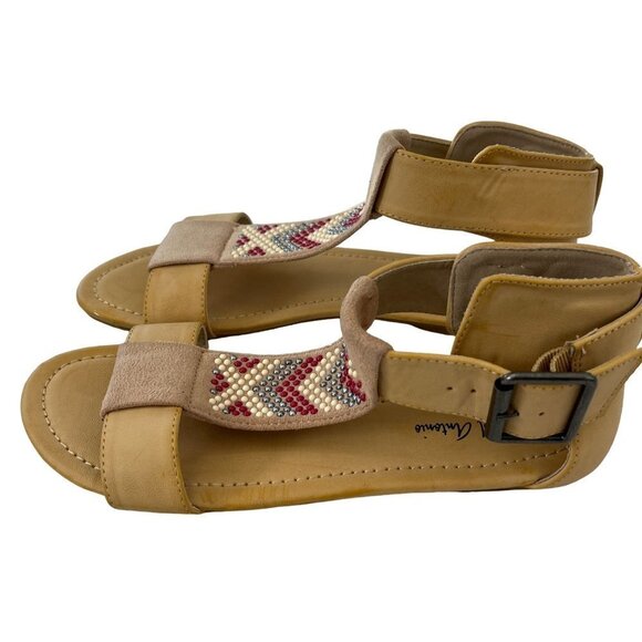 Michael Antonio Flip Flop Boho Beaded Sandles Summer Slippers Beach Shoes Size 6 - Picture 2 of 11